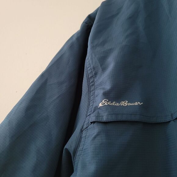 Eddie Bauer Dark Teal Short Sleeve Button Down Shirt XXL Vented Fishing - Picture 9 of 9